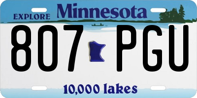 MN license plate 807PGU