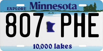 MN license plate 807PHE