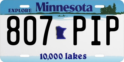 MN license plate 807PIP