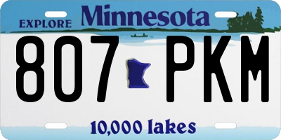 MN license plate 807PKM