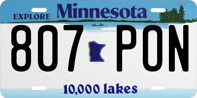 MN license plate 807PON
