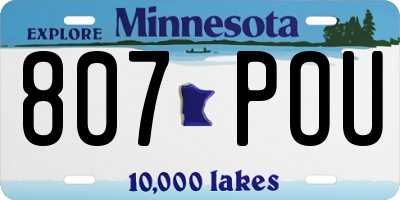 MN license plate 807POU