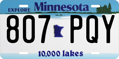 MN license plate 807PQY
