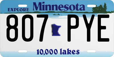MN license plate 807PYE
