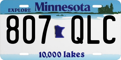 MN license plate 807QLC