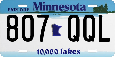 MN license plate 807QQL