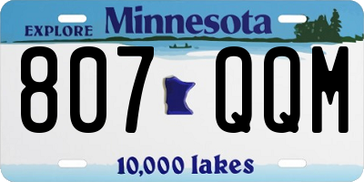 MN license plate 807QQM