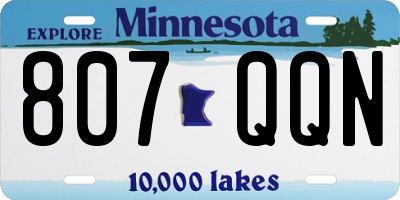 MN license plate 807QQN