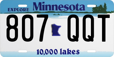 MN license plate 807QQT