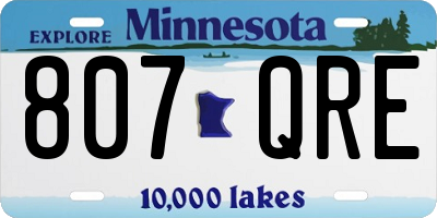 MN license plate 807QRE