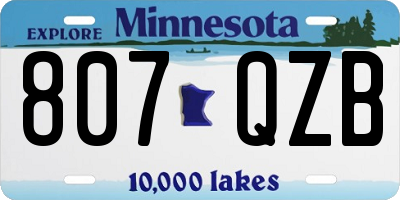 MN license plate 807QZB