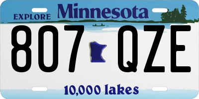 MN license plate 807QZE
