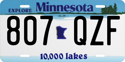 MN license plate 807QZF