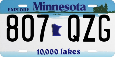 MN license plate 807QZG