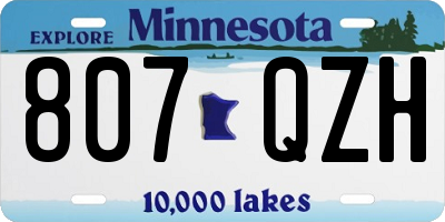 MN license plate 807QZH