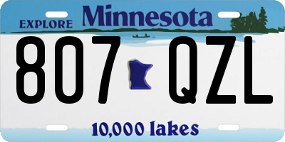 MN license plate 807QZL