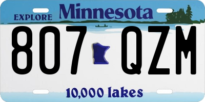 MN license plate 807QZM