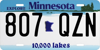 MN license plate 807QZN