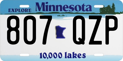 MN license plate 807QZP
