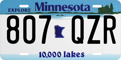 MN license plate 807QZR