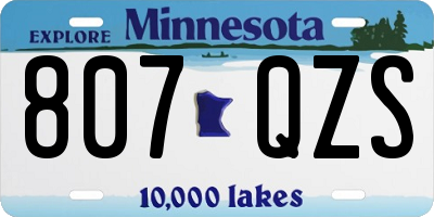 MN license plate 807QZS