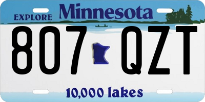 MN license plate 807QZT