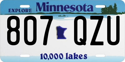 MN license plate 807QZU
