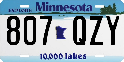 MN license plate 807QZY