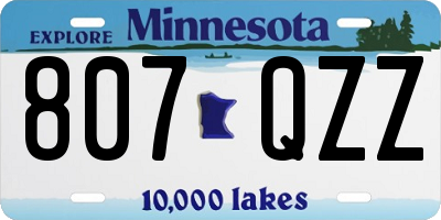 MN license plate 807QZZ