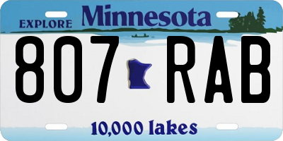 MN license plate 807RAB