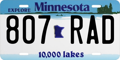 MN license plate 807RAD