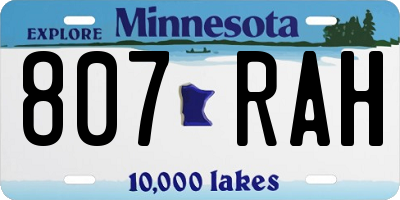 MN license plate 807RAH