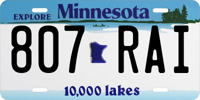 MN license plate 807RAI