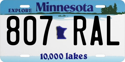 MN license plate 807RAL