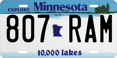 MN license plate 807RAM