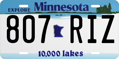 MN license plate 807RIZ