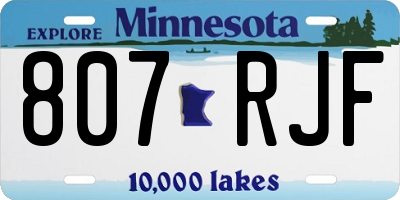 MN license plate 807RJF