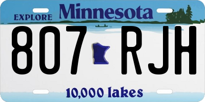 MN license plate 807RJH