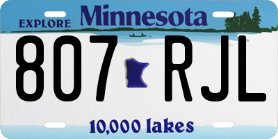 MN license plate 807RJL