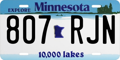 MN license plate 807RJN