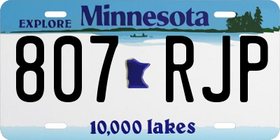 MN license plate 807RJP