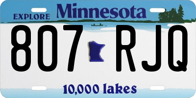 MN license plate 807RJQ