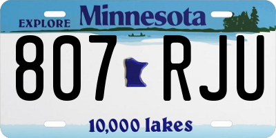 MN license plate 807RJU