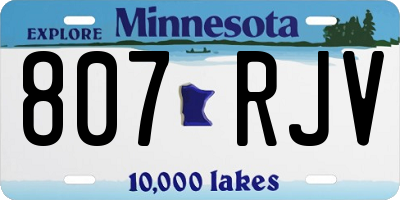MN license plate 807RJV