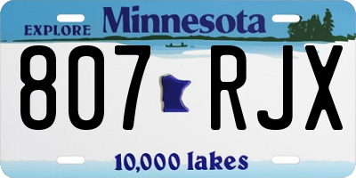 MN license plate 807RJX