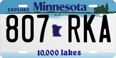 MN license plate 807RKA