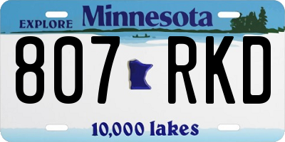 MN license plate 807RKD