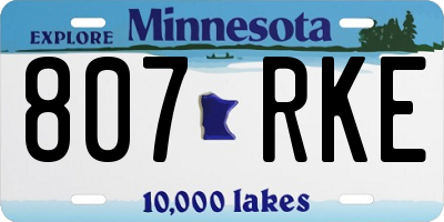 MN license plate 807RKE