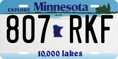 MN license plate 807RKF