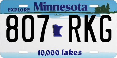 MN license plate 807RKG